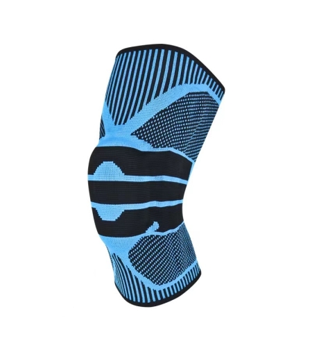 Genunchiera Profesionala Y, Neo™ Sport Professional®, pentru Genunchi si Activitati Sportive, din Material Respirabil, cu Arcuri Metalice, Pernita Silicon usor de folosit, Albastru/Negru