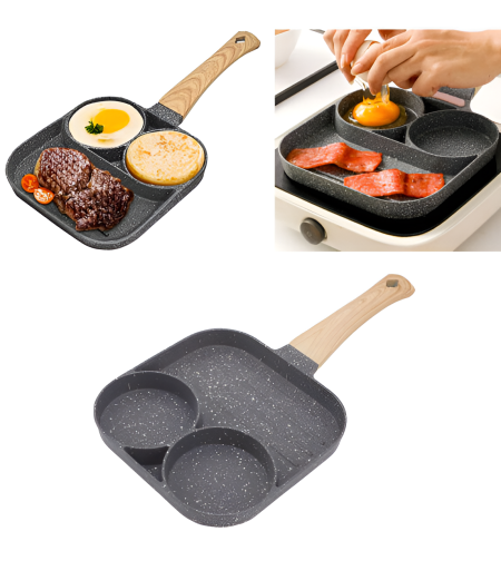 Tigaie Antiaderenta NEO™ cu 2 Compartimente si Grill, din Aliaj de Aluminiu