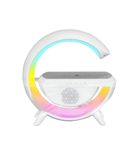 Lampa 3 in 1 RGB Neo™, Fast Charging Wireless, Speaker, Bluetooth, Lumini Ambientale, Alba