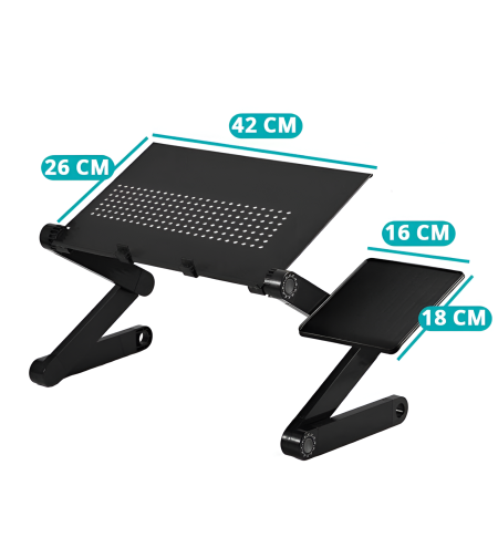 Masuta de Laptop NEO™, Reglabila, din Aluminiu, cu Suport de Mouse si Cooler de Racire