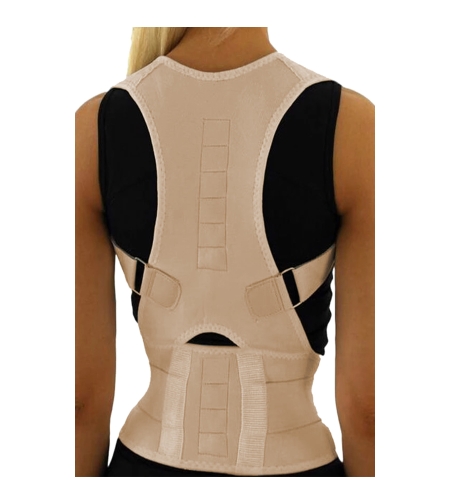 Corector postura pentru indreptare coloana, spate si umeri, Bej, Unisex, Marime M, Neo™