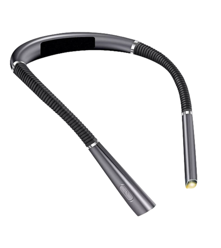 Lampa LED pentru citit cu pozitionare pe gat, flexibila, 3 moduri de luminozitate, 9 nivele de intensitate, USB, neagra