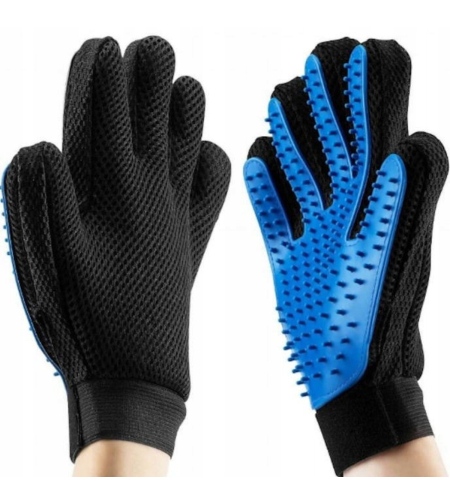 Set 2 manusi periat caine, Albastru/Negru, One Size