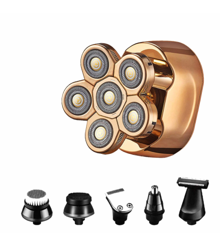 Aparat de ras electric 6D, Neo™ 6 Blade Samurai®, multifunctional, fara fir, incarcare USB, 100% rezistent la apa, 6 lame independente, usor de curatat, sistem 6 in 1, Gold