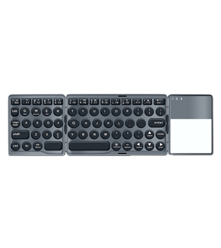 Tastatura Portabila cu Touchpad Pliabil Triplu Bluetooth fara fir Pentru Android/iOS/Windows, Argintiu