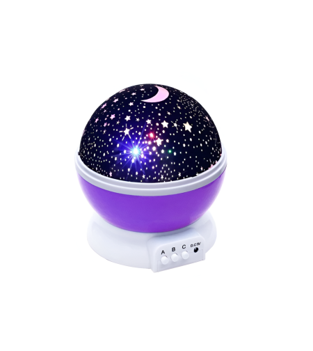 Lampa de Veghe pentru Copii cu Proiectii de Stele si Luna, Functie de Rotatie, Mov, Neo™