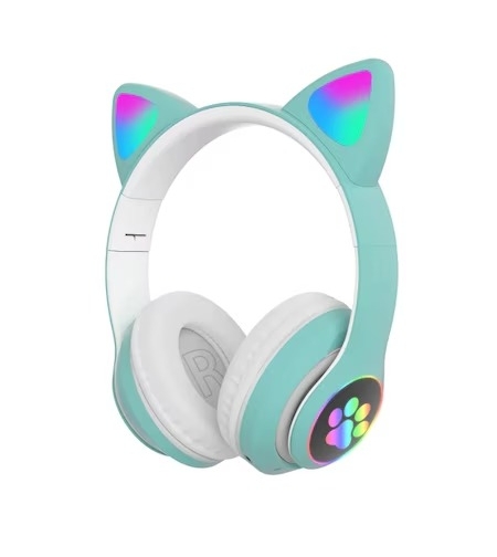 Casti wireless cu urechi de pisica, Neo™ Soundy® pliabile STN-28 Verde Menta