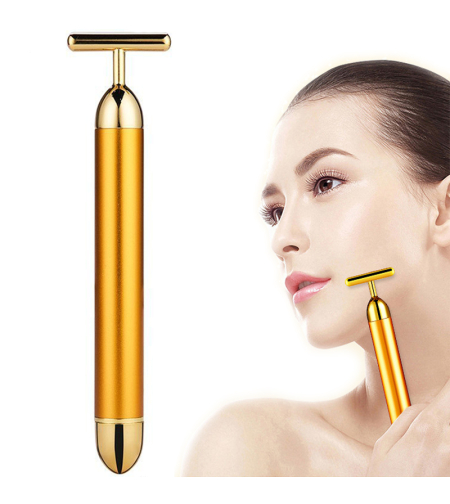 Aparat lifting facial NUODWELL, 24 K Energy Beauty Bar, semiprofesional, impotriva ridurilor, cu vibromasaj