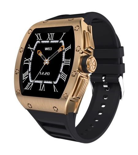 Ceas Smartwatch Neo™ Smart Wear Premium, Auriu, Display IPS, Calorii, Puls, Tensiune Arteriala, Saturatie Oxigen Din Sange, Impermeabil