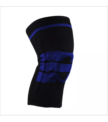 Genunchiera Profesionala Y, Neo™ Sport Professional®, pentru Genunchi si Activitati Sportive, din Material Respirabil, cu Arcuri Metalice, Pernita Silicon usor de folosit, Negru/Albastru