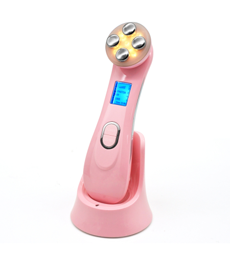 Aparat Profesional ingrijire faciala Rejuvenare cu Fotoni 5 in 1 Neo™ Photon, intinerire piele, efect anti-rid, tratament Electroporare, RF lumina LED, inchide porii, elimina acneea, Roz