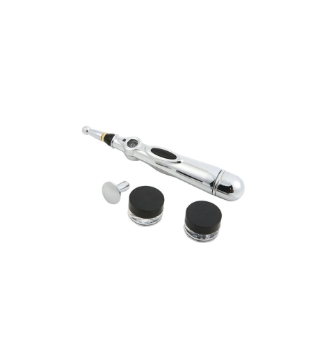 Stilou EMS, acupunctura fara ace, 2 capete incluse, cu afisaj digital,Argintiu