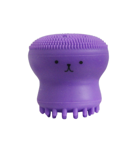 Dispozitiv curatare faciala si exfoliere din silicon, cu burete absorbant, deschide porii si inlatura delicat impuritatile, Neo™ Octopus, Mov