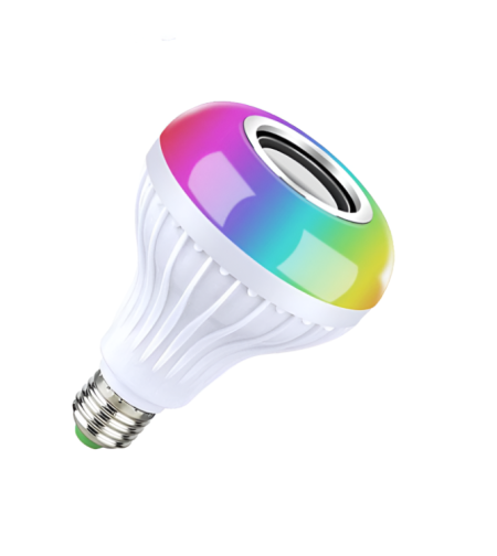 Bec Inteligent cu Difuzor, 12W, E27, Bluetooth, Controlabil prin Aplicatie Android/iOS, LED RGBW si Adaptor de Priza 220V, Neo™