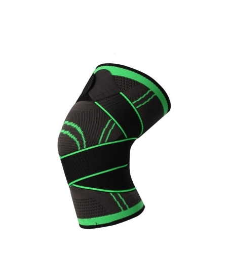Genunchiera elastica ajustabila cu bretele elastice, bandaj cu compresie respirabila, 1 bucata verde cu negru marime L, Neo™