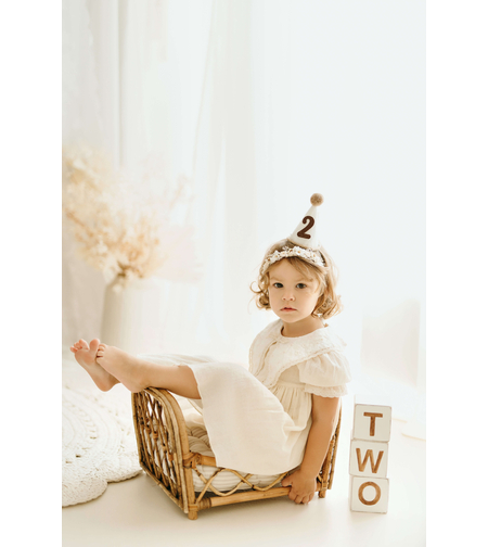 Rochita fetite, bumbac alb, model Karolina