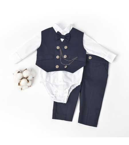 Compleu botez baietel, bleumarin, model ANTHONY