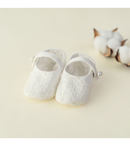 Botosei fetite, muselina alba, model NICOLE