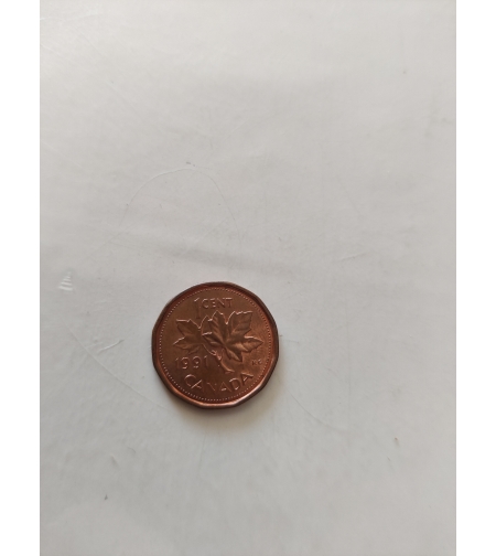 One cent, Canada 1991