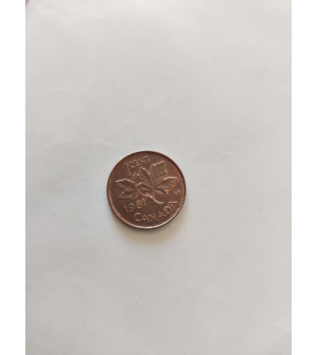 One cent, Canada, 1981