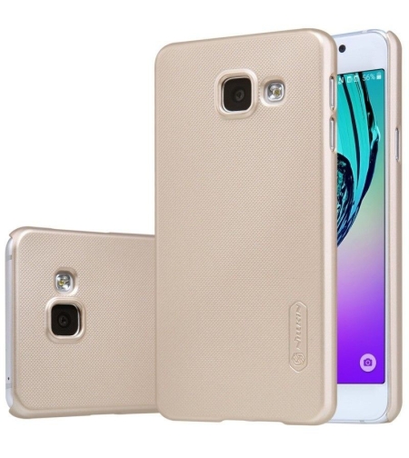 Husa Samsung Galaxy J3 2016 Nillkin Frosted Shield Auriu + Folie de protectie