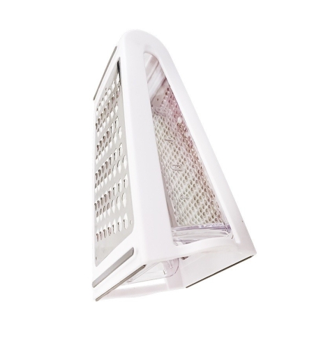 Razatoare de bucatarie cu cutie colectoare Flippy, doua tipuri de lame, carcasa inox si ABS, design practic, alb