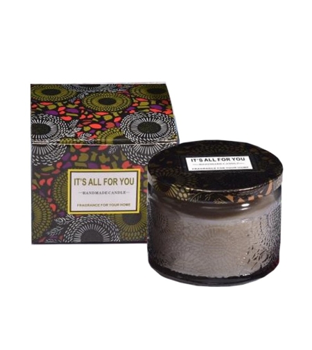 Lumanare Parfumata, Flippy, Model Borcan, Gri, Aroma de Lemn de Santal
