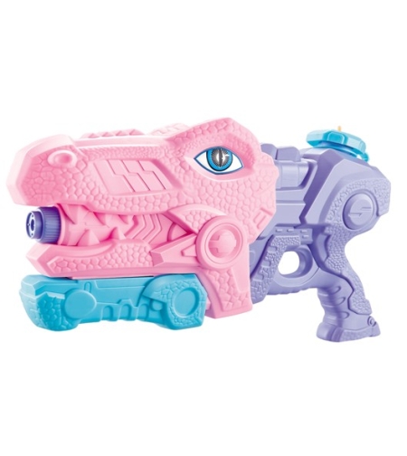 Pistol cu Apa pentru Copii, Rezervor, Pentru Piscina/Plaja, Flippy, 6ani+, Tiranozaur, 3 duze, Roz, 660ML