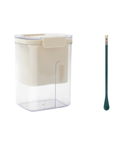 Kit Presa Pentru Branza, Flippy, Filtru de Iaurt, Strecuratoare de Iaurt Grecesc, Filtru de lapte, 18x9.7x13 cm, Lingura Verde 20x1.6 cm, Alb