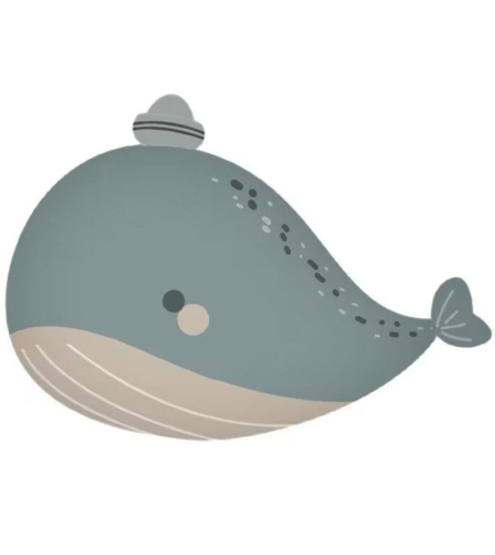 Balon din Folie Metalizata, Flippy, Figurina Animata, Model Balena, 70 x 49 cm, Ambalaj Individual, Pai Inclus, Umflare cu Aer sau Heliu, Albastru