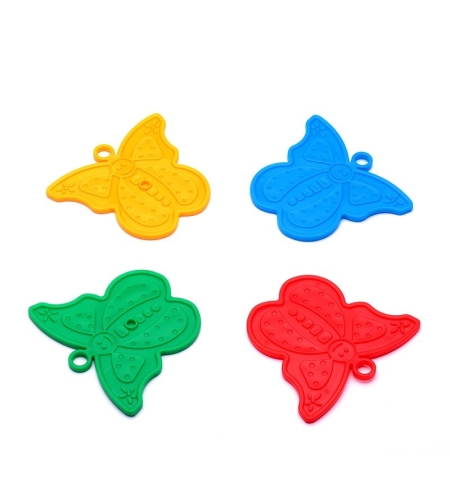 Set 4 Greutati pentru Baloanele cu Heliu, Flippy, 30 grame, Plastic, Forma Fluture, Multicolor