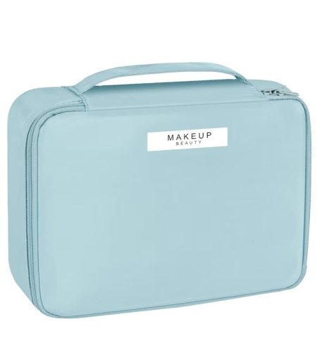 Geanta de Calatorie, Flippy, pentru Cosmetice si Articole de Toaleta, Material Impermeabil, 2 in 1, Portfard Interior Detasabil, 23 x 16 x 8 cm, Albastru