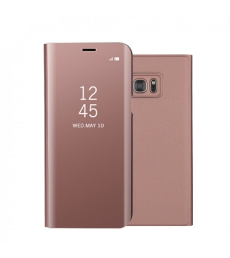 Husa Samsung Galaxy A8 2018 Flip Cover Oglinda Roz