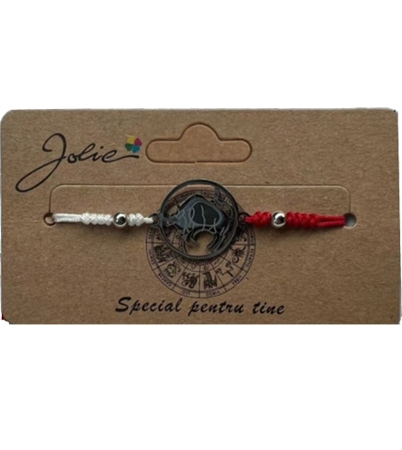 Martisor bratara zodiac, Jolie, 5x9 cm, Taur