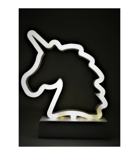 Decoratiune Luminoasa cu Baterii Unicorn 25 cm Alb Rece