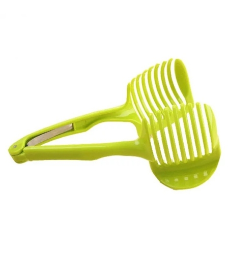 Ustenisla de bucatarie tip cleste pentru feliat fructe si legume Flippy, material ABS, 8 x 18.5 cm, verde