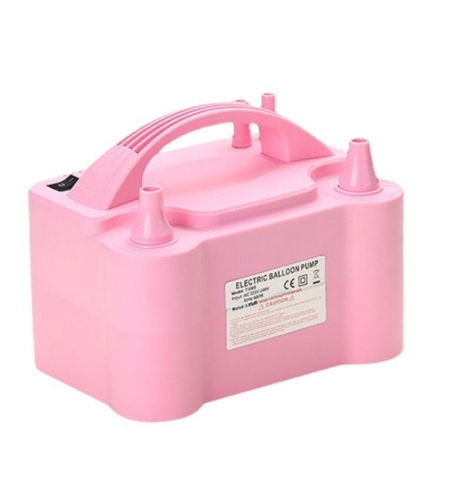 Pompa Electrica Pentru Umflat Baloane, 600 W, Doua Capete de Umflat, din Plastic, 19.5 x 14 x 13 cm, Roz