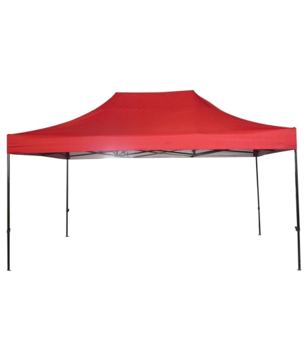 Cort Pavilion 3x4.5m Rosu Pliabil Cadru Metal pentru Curte, Gradina, Evenimente