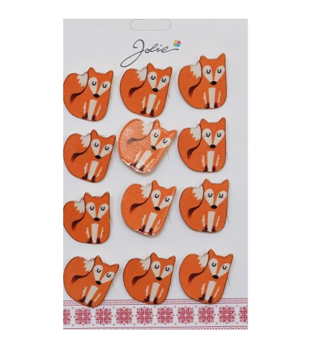 Set 12 Brose Martisor pentru Copii Vulpe Timida