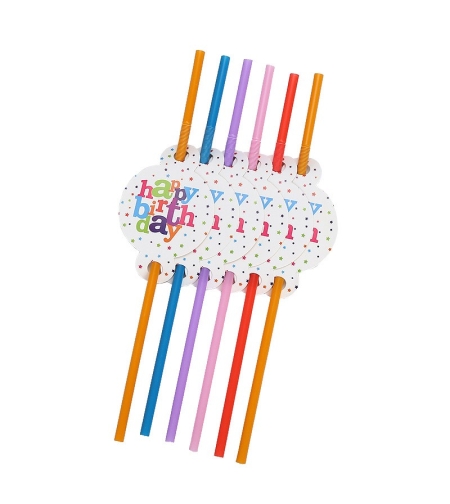 Set 6 Paie, Flippy, Colectia Happy Birthday, 26 cm, din Carton/Plastic, Multicolor