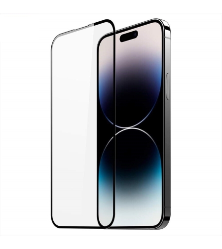 Folie de protectie Ceramica Flippy®, Transparenta HD, 9H, pentru Apple iPhone 15 Pro Max margini negre