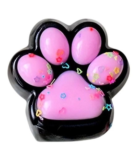 Jucarie Antistres Squishy, Flippy, cu Revenire Lenta, Squeeze Pinch Family, Model Labuta de Pisica, 6.8x6.2 cm, 55g, Ambalaj Transparent, Roz Deschis