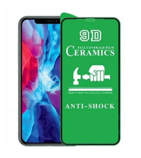Folie de Protectie Ceramica, Flippy, Compatibila cu Apple iPhone 16 Pro, Ceramics 9D, Antisoc, Margini Negre, Transparent