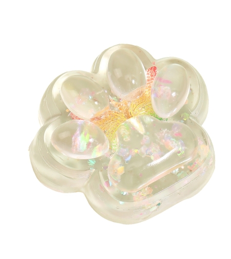 Jucarie Antistres Squishy, Flippy, Labuta de Pisica Pufoasa, cu Revenire Lenta, 7 x 6.5 cm, Model Fluturi, Multicolor