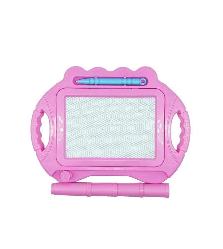 Tabla Magnetica pentru desen Flippy, Pix, forma dreptunghi, dimensiuni 23x17 cm, Dezvolta Creativitatea, cu picioare suport, Roz