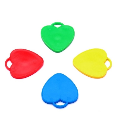 Set 4 Greutati pentru Baloanele cu Heliu, Flippy, 32 grame, 8 grame Fiecare, Plastic, Forma Inima, Multicolor