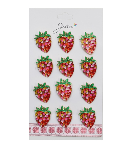 Set 12 Brose Martisor Capsuna in Mozaic