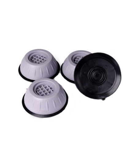 Set de 4 Picioare Antivibratii, Flippy, 8 cm, Gri, cu Ventuza Cauciuc, Instalare Rapida, pentru Masina de Spalat, Uscator sau Frigider