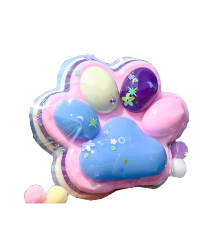 Jucarie Antistres Squishy, Flippy, Revenire Lenta, Model Labuta de Pisica, Squishy, BIG 12.5 x 10.5 cm, 220 g, Model 20, Multicolor Roz Mov