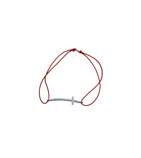 Bratara cu nod dublu din Argint 925 Cruce cu  pietre, 0.8 g